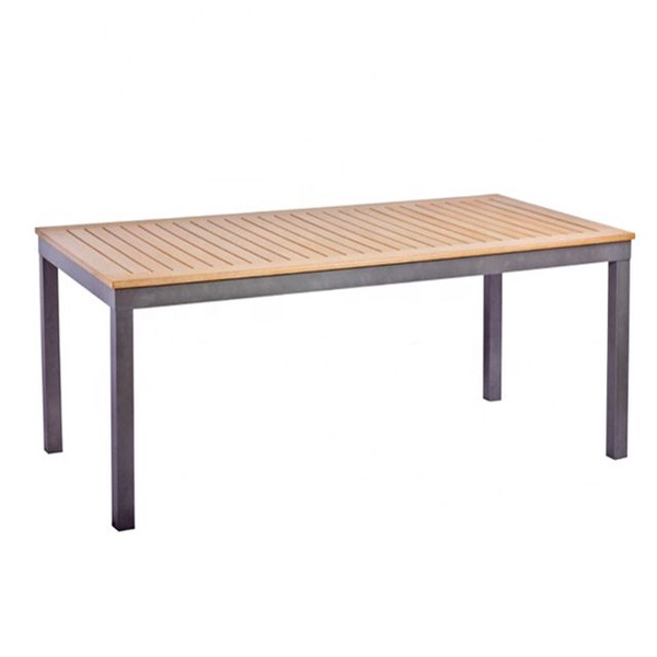 Mesa de muebles de restaurante de madera contrachapada brillante para jardín al aire libre【Dt-16005】