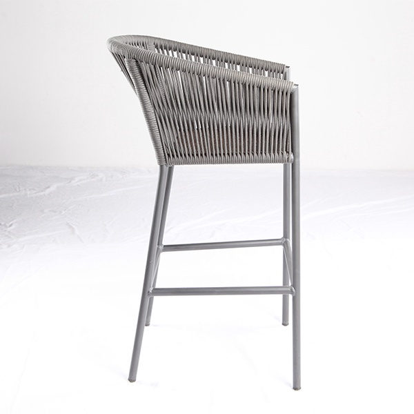 Silla de bar de mimbre de aluminio con cuerda para muebles de restaurante 【I can-20041 AT Arm】